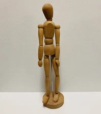 Vintage Wooden Posable Mannequin Model Art Artist Reference Figure Drawing 13” 0