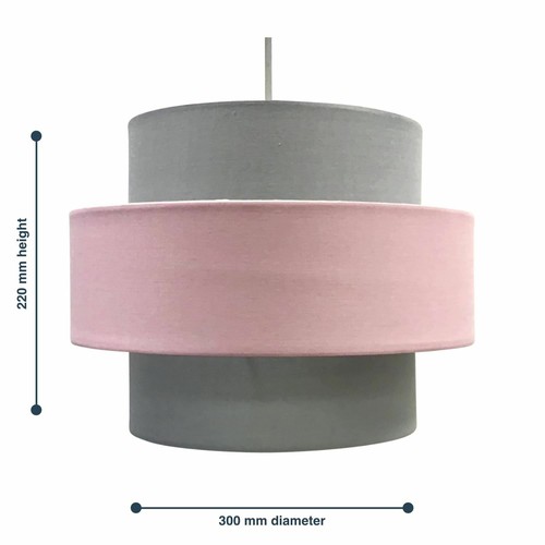 Easy Fit Light Shade Pink and Grey Design 2 Tier Ceiling Lighting Pendant - Picture 6 of 6