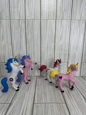 K M FCR 2019 UNICORN Figures Toys Lot Of 4 Pink White Figurines For Kids