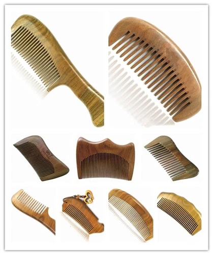 Nature Therapy Handcraft Green Sandalwood Sandal Wood Comb Gift 9 Styles