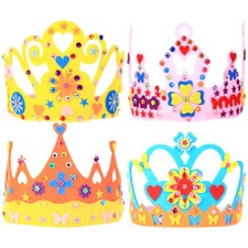 4 Sets of Kids Crowns DIY Kit DIY Birthday Crowns Kit birthday crown hat props