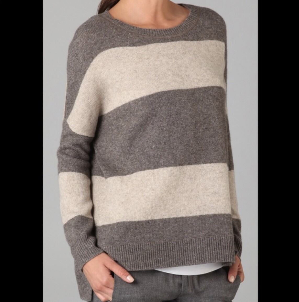 Vince Rugby Stripe Yak Hair Sweater Size Small Gem