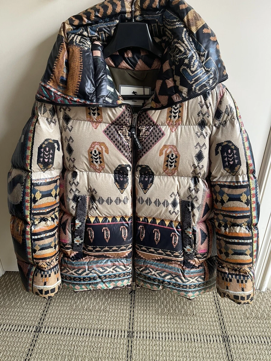 etro women's clothing geometric print puffer coat | eBay