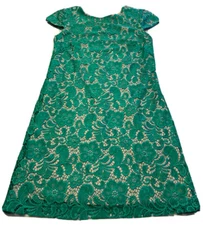 Ivy And Blu Maggie Boutique Lace Dress Size 4 Emerald green/nude lining