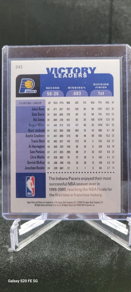 2000-01 Upper Deck Victory - Victory Leaders Jalen Rose #242 - Image 4 of 4