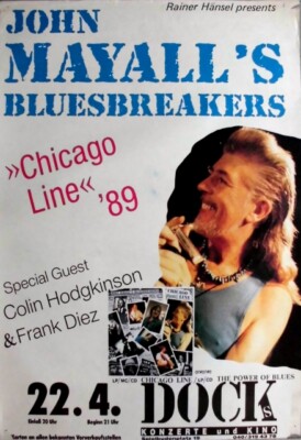 JOHN MAYALL - 1989 - Live In Concert - Chicago Line Tour - Poster - Hamburg