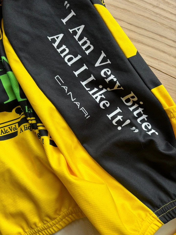 Camiseta deportiva de ciclismo CANARI X Stone IPA manga corta media cremallera negra amarilla Foto 3 de 4