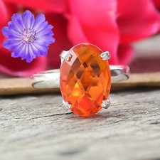 Yellow Citrine Gemstone 925 Sterling Silver Ring Handmade Jewelry Ring For Gift