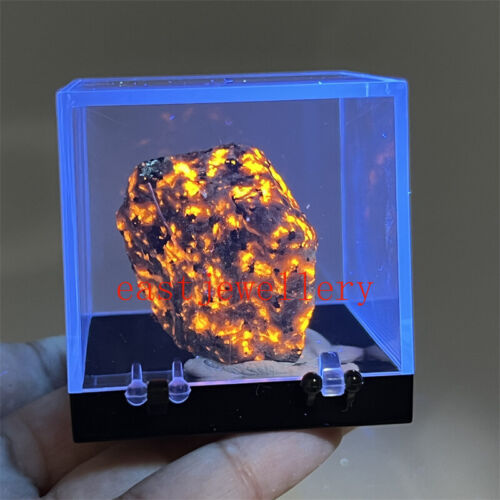Spécimens minéraux chakra chakra brut naturel Yooperlite Tumble Fire Rocks + boîte 1 pièce - Photo 13/15