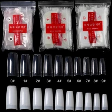 500 Pcs Clear Natural French Shape False Fake Acrylic Nail Art Tips Coffin Nails