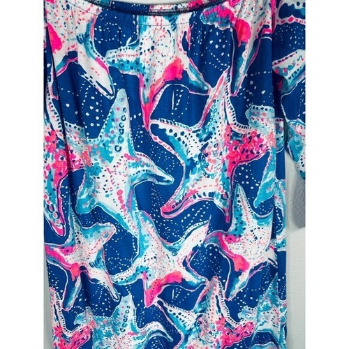 Lilly Pulitzer Girls Dress Beachy Coastal Travel Vacay Pom Pom Starfish 8/10 NWT - Picture 2 of 10