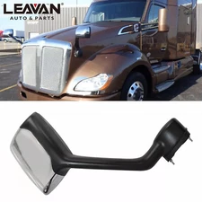 Left Chrome Hood Mirrors for Kenworth T680 10+ Peterbilt 579 587 W/Mounting Kit