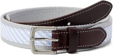 Vineyard Vines Big Kids Boy's size 28 Seersucker Canvas Club Granite Belts
