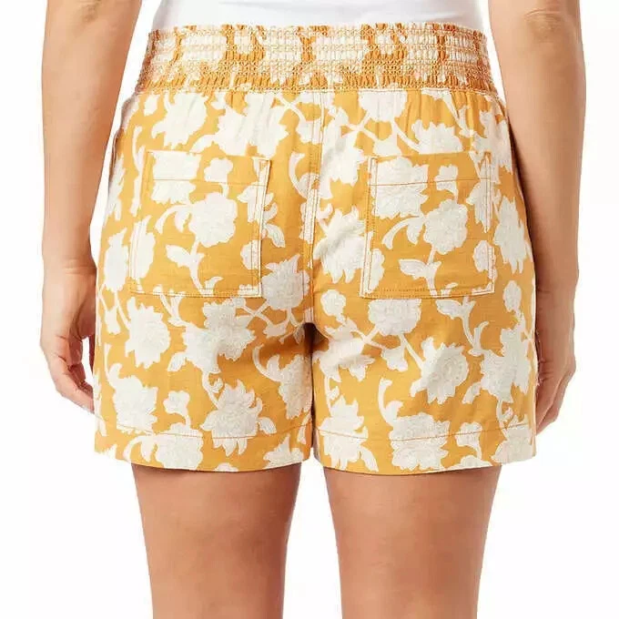 Pantalones Cortos Briggs Para Mujer Mezcla de Lino Pull-On Pequeños Naranja Damas Nuevos Foto 3 de 4