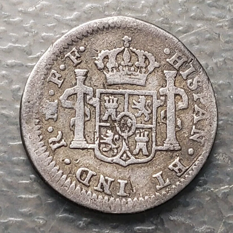 MEXICO CHARLES III OF SPAIN SPANISH COLONIAL 1/2 REAL 1790 FF - Image 2 of 2
