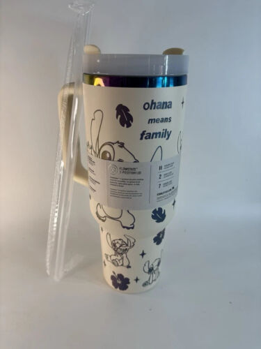 Stanley Stitch 40 Oz Flowstate Quencher H2.0 Tumbler Milky White