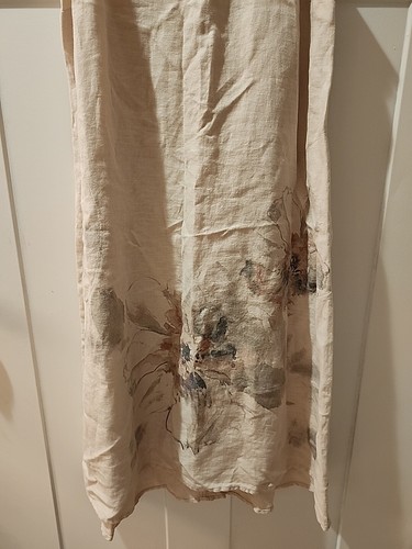 J.Jill Purejill Beige Linen Water Color Floral Tank Dress Pockets Xs Petite New - Picture 3 of 9