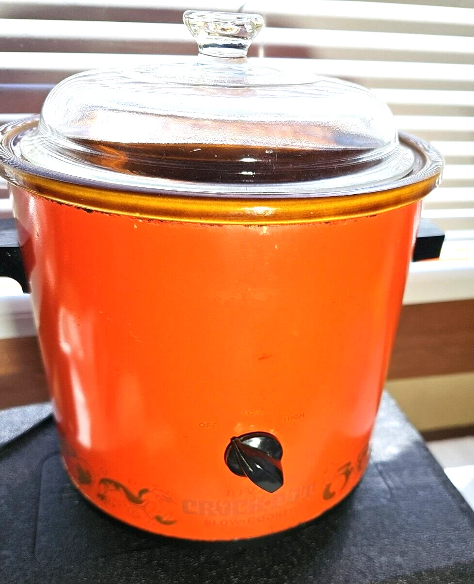 Rival Slow Cooker Crock Pot 3.5 Qt 3100/2 Flame Red Orange w/Lid