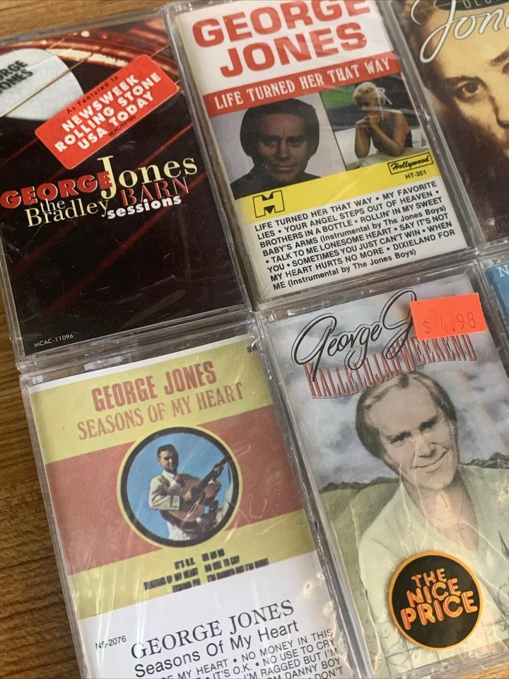 8 George Jones Cassette Tape Lot: Life Turned, Bradley Barn, I Lived NEW SEALED! - Image 2 of 4