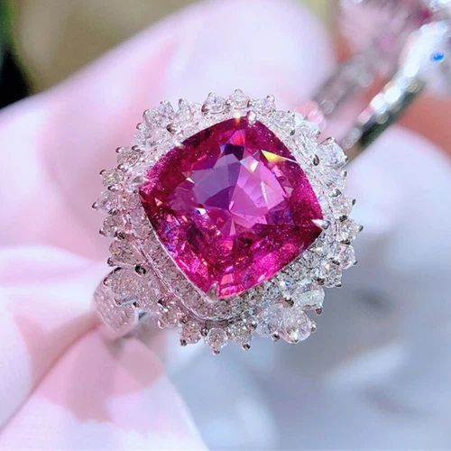 Elegantes anillos de boda de oro rellenos de plata 925 para mujer joyas de circón cúbico talla 6-10 - Imagen 6 de 33