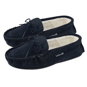mens navy moccasin slippers