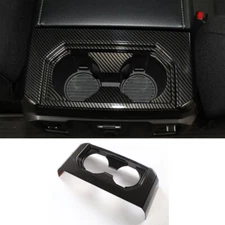 Rear Water Cup Holder Panel Frame Cover Trim For Ford F150 2015-20 Carbon Fiber