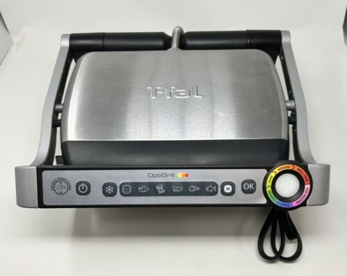 T-FAL OptiGrill Indoor Meat Grill Sandwich Press 8351s1 No Drip Tray TESTED