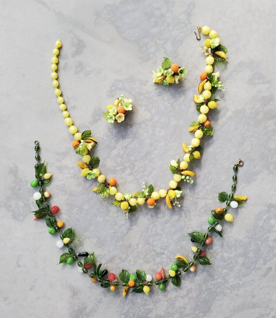 Collier Miriam Haskell Années 1930 - Verre Soufflé Tutti Frutti, Occasion