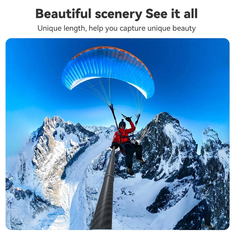 3M 1.2M Carbon Fiber Selfie Stick Monopod For GoPro 13 /Insta360/DJI Osmo Action - Image 4 of 4