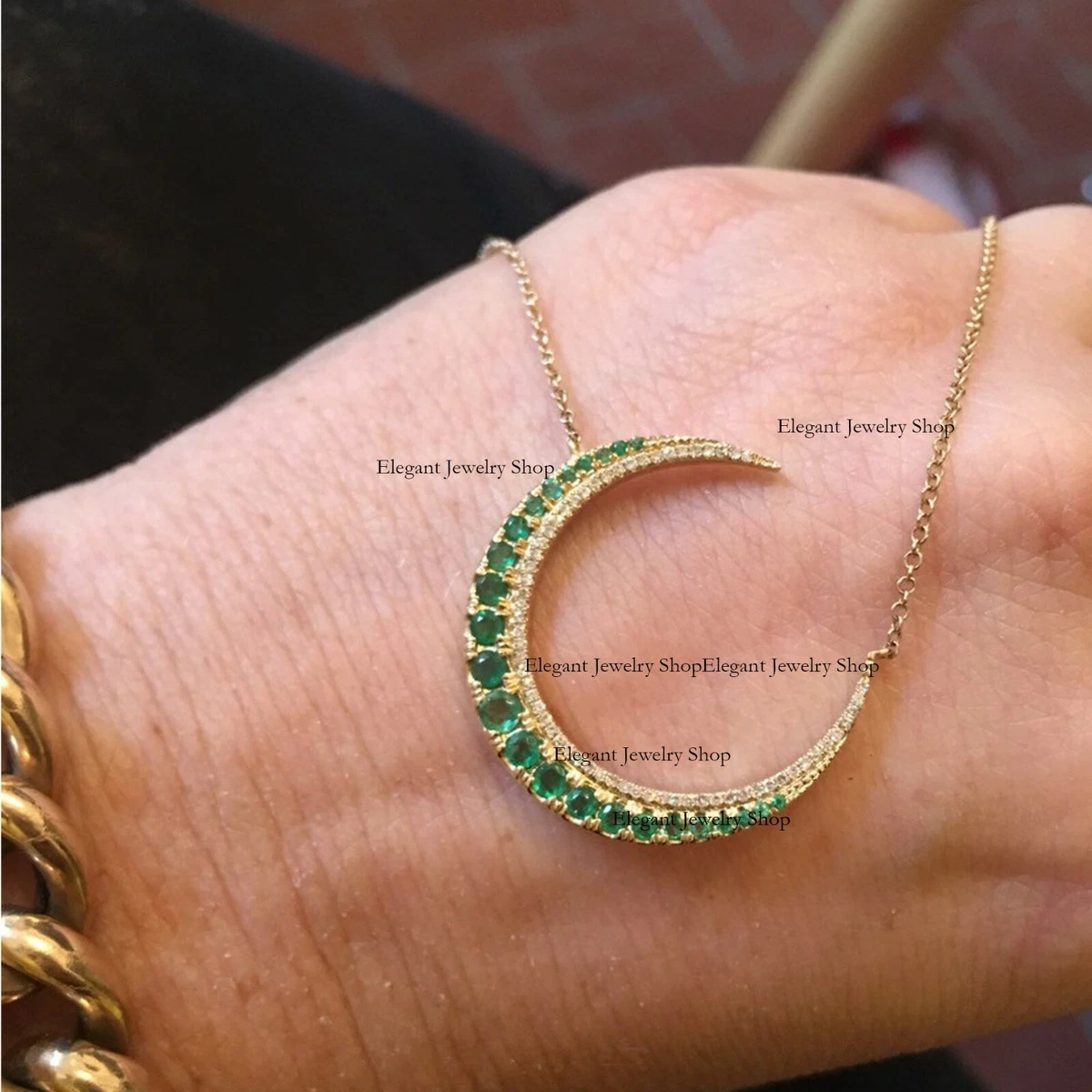 Emerald moon shop necklace