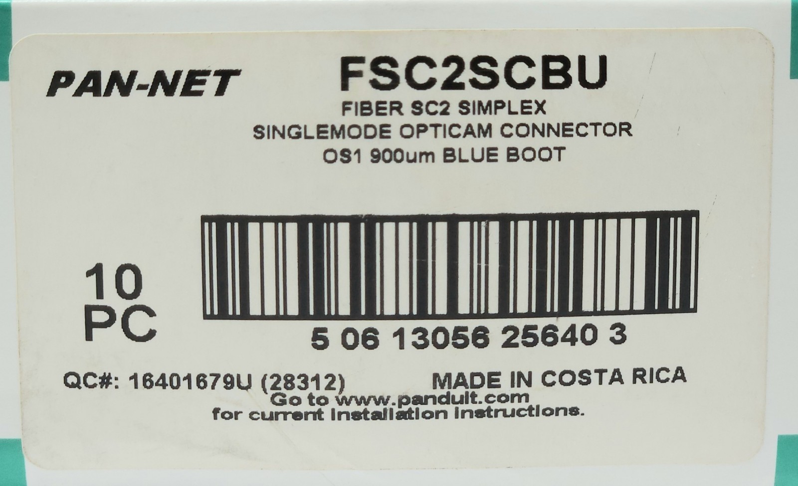 BOX OF 8 PANDUIT FSC2SCBU PAN-NET FIBER SC2 SIMPLEX OPTICAM CONNECTOR