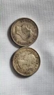 Lot of 2 Canada Silver Quarters 1949 & 1950 King George VI 25 Cents Caribou Coin