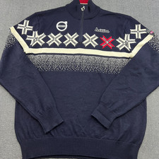 Dale of Norway OL Passion Sweater 100 Merino Wool Mens XL Fair Isle 1/4 Zip