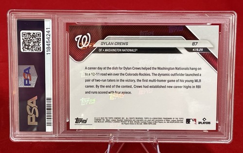 2025 Topps NOW #87 DYLAN CREWS (RC) PSA 10 GEM MINT PR/3651 SP Nationals Rookie - Picture 2 of 2