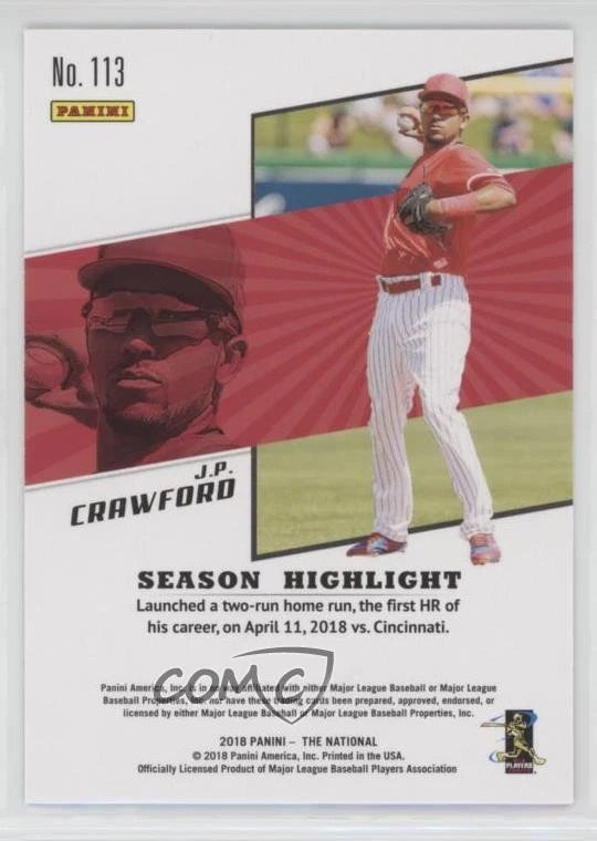 2018 Panini National Convention Rookies Pyramids /10 JP Crawford #113 Rookie RC - Image 2 of 2