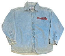 BOYS LONG SLEEVE BLUE JEAN DENIM SHIRT BOYS YOUTH MEDIUM BY MIGHTY-MAC SPORTS