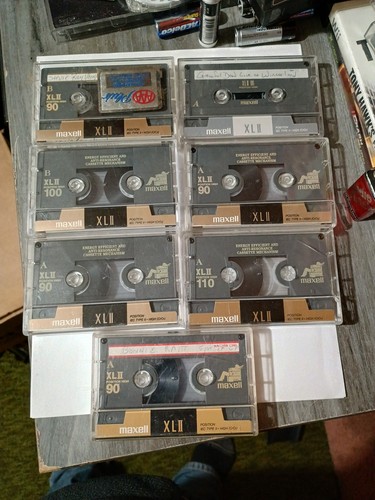 Lot of 7 VTG Maxell XLII 90 100 110 Chrome High Bias cassette tapes 