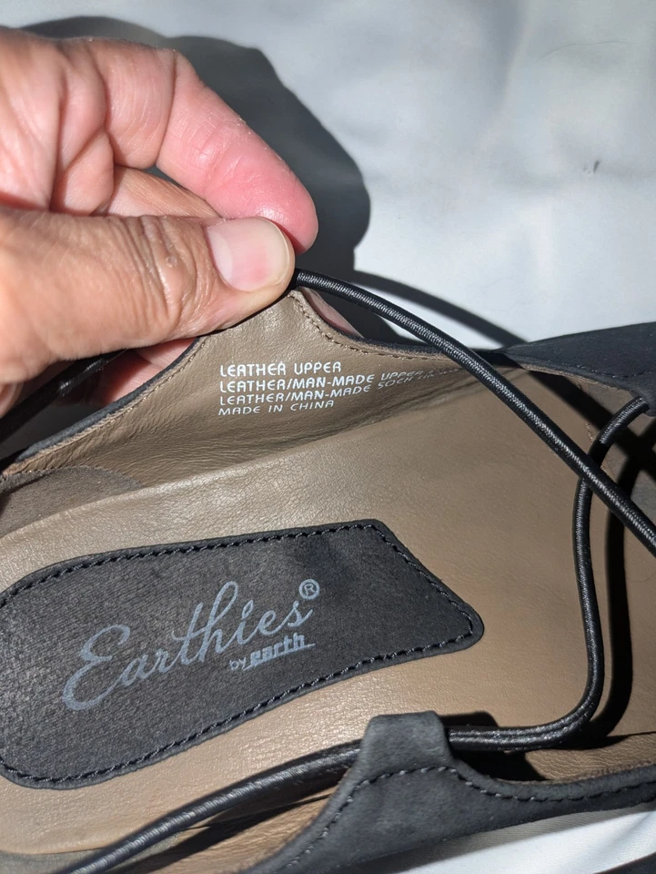 Earthies Mujer Negro Gamuza Ballet Pisos con Diseño de Tirantes Talla 9.5 Foto 4 de 4