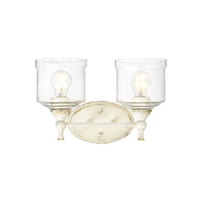 Golden Lighting 0806-BA2 HWG Keating 2 Light 15''W Vanity Light - Off White