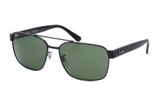 New RAY-BAN Sunglasses RB 3751 002/31 61-17 145 Black Frames Grey-Green Lenses