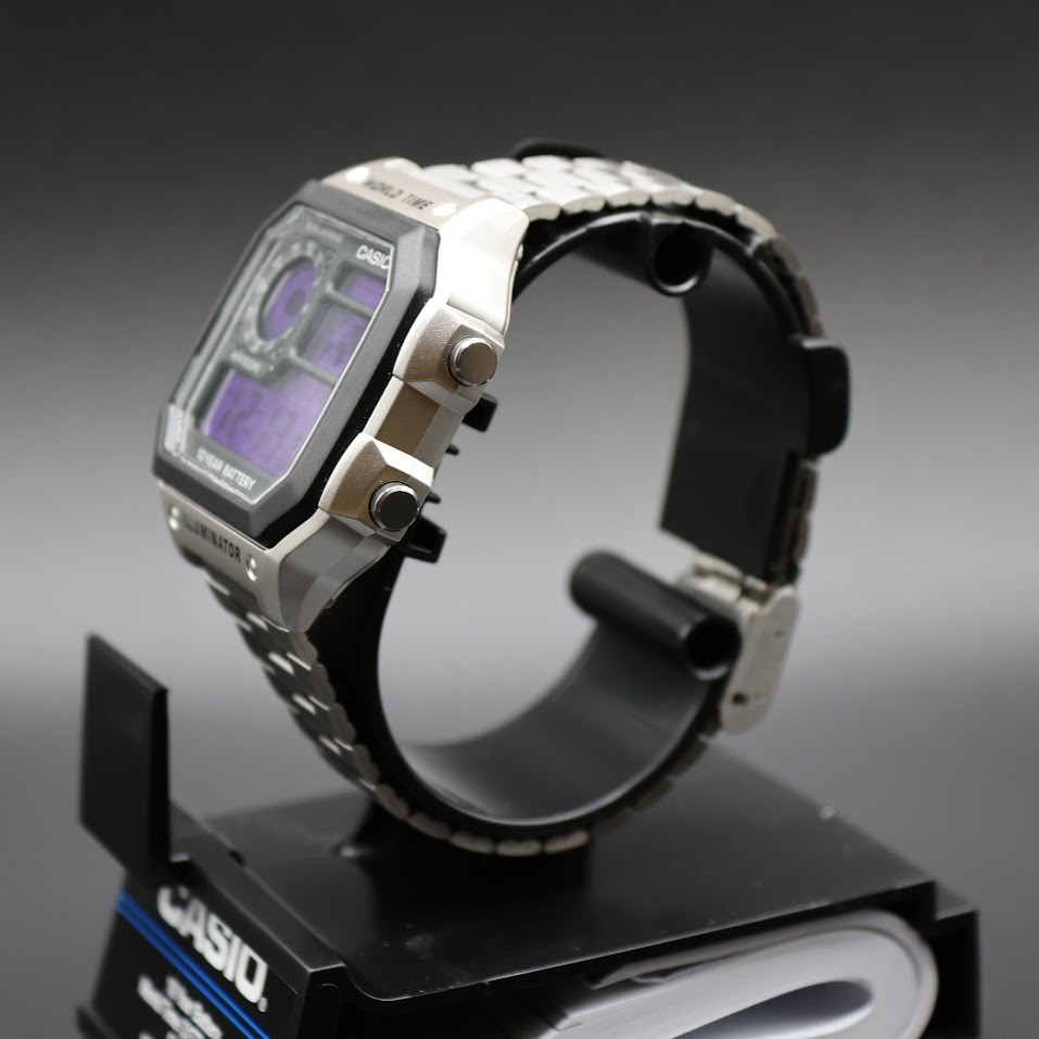 Ultraviolet | CASIO AE-1200WHD Royale w/ Stainless Steel Watch Band | Mod 🟪
