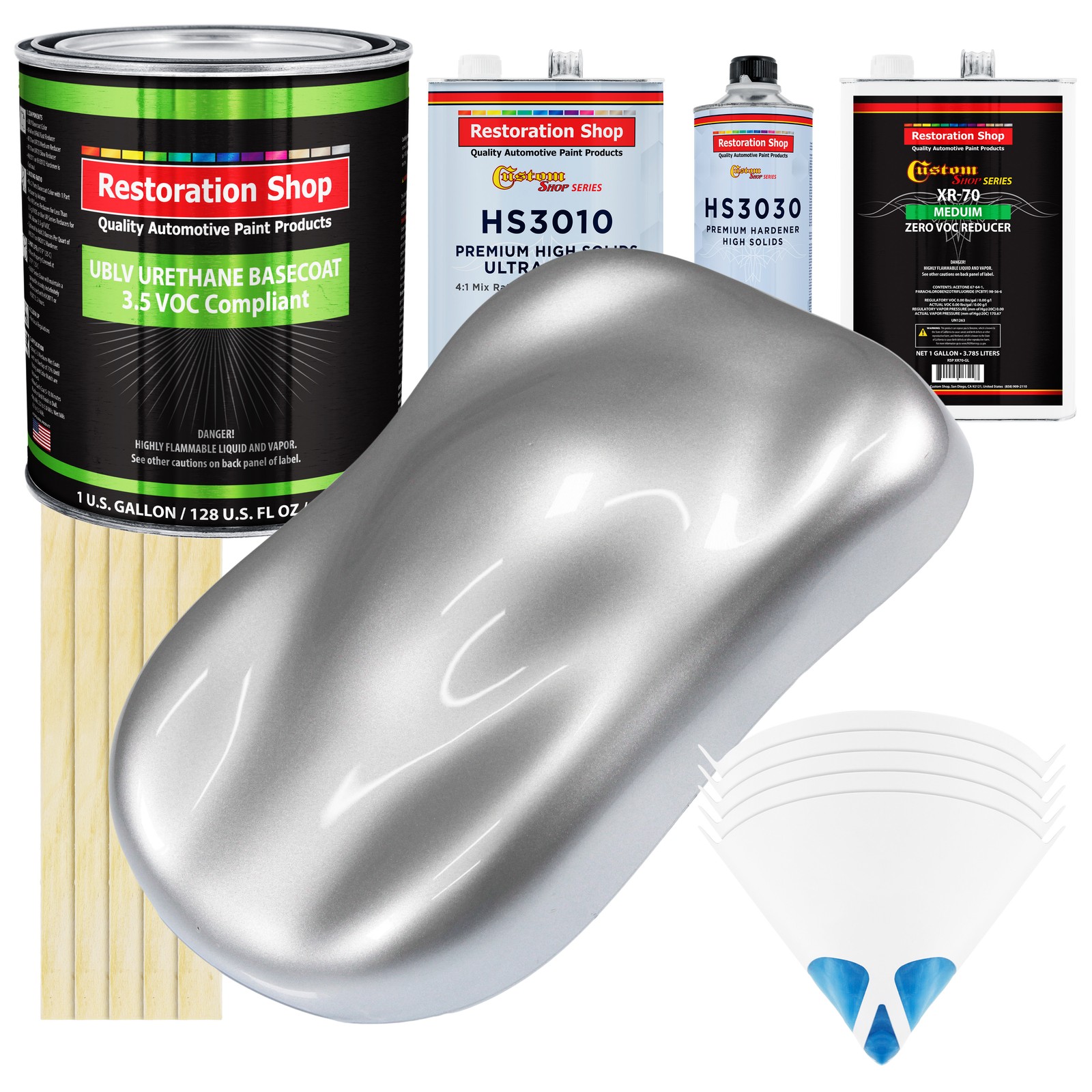 Iridium Silver Metallic Prem Gallon Kit Low VOC URETHANE BASECOAT Auto Paint Kit