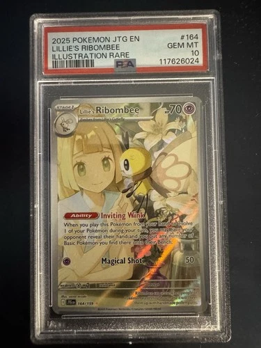 2025 Pokemon Journey Together Lillie's Ribombee #164/159 PSA 10 GEM MINT