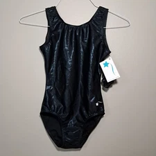 NEW Destira Mystique Black  XS Dance Leotard W/ Scrunchie 