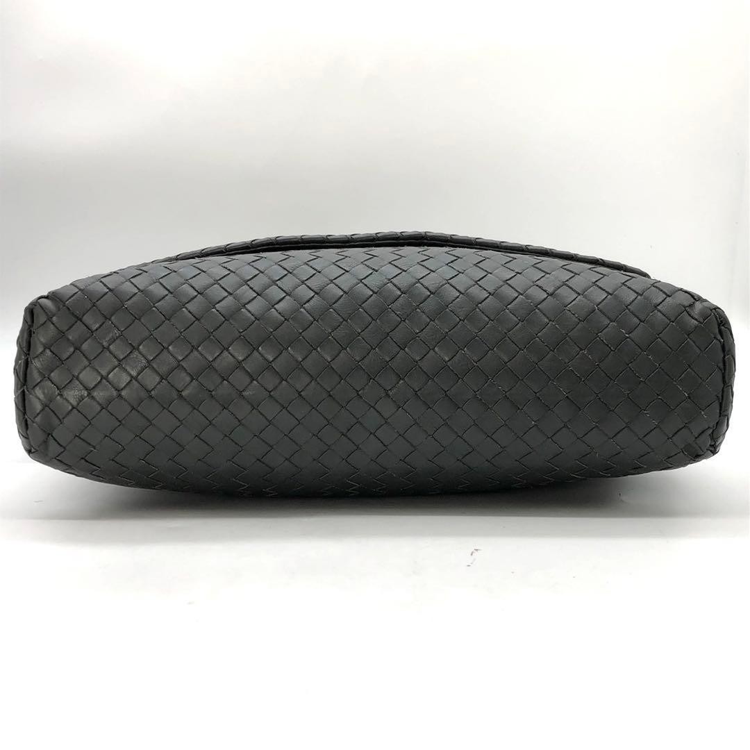 Bottega Veneta Intrecciato Shoulder Bag Messenger Gray Leather Authentic thumbnail 5