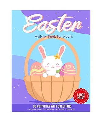 Easter Activity Book for Adults: 96 Activities With Solutions - 24 Word Search -