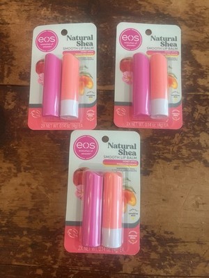 eos Natural Shea Lip Balm- Honey Apple, All-Day Moisture, 3 Packages Of 2