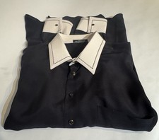 Camicia uomo Gerlin nera in seta VIP Made in Italy - taglia 17/43