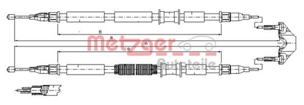 Bremsseil Seilzug Feststellbremse Metzger Autoteile 11.5862 FüR Astra CC Opel-image