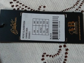 New Dita Von Teese Women's 38 C Black Sheer  Vintage Inspired Bra Lingerie